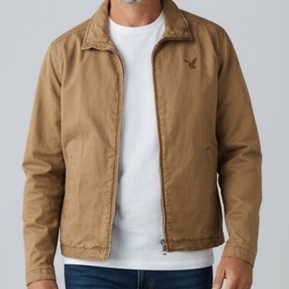 American Eagle Outfitters Other - American Eagle Mens Brown Cotton Full Zip Harrington Jacket M rugged utility